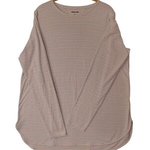 Womens Lands' End Multicolor (Rainbow) Striped Long Sleeve Shirt